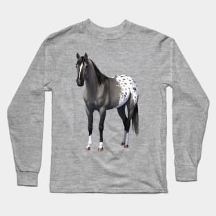 Gray Quarter Horse Grulla Appaloosa Stallion Long Sleeve T-Shirt